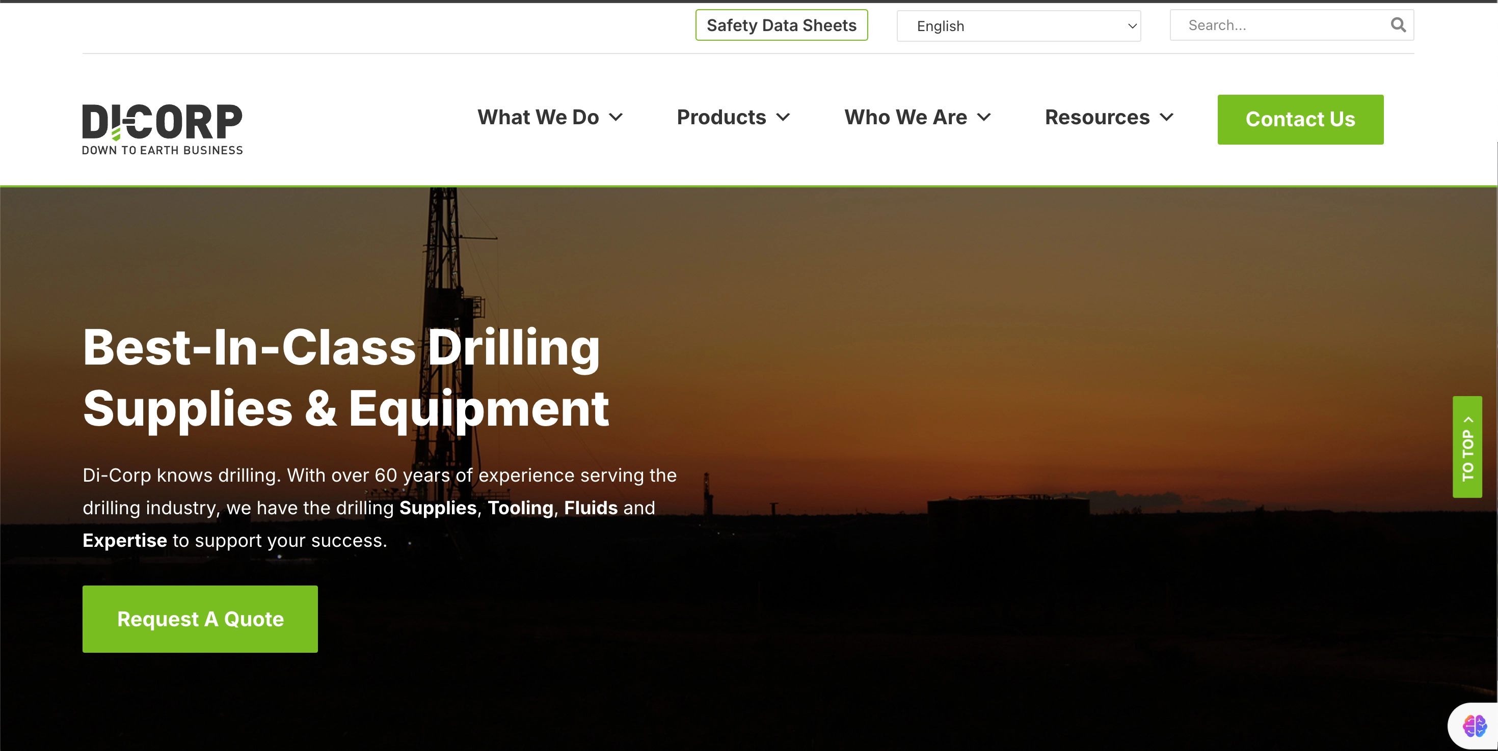 Di-Corp Website screenshot image